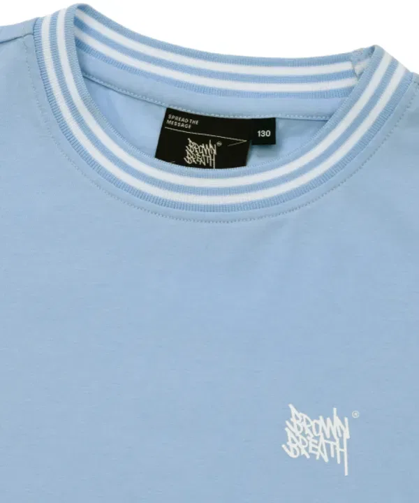 Детская футболка с быстросохнущей тканью, Kids quick drying tag tee, BROWNBREATH, голубой — фото 4