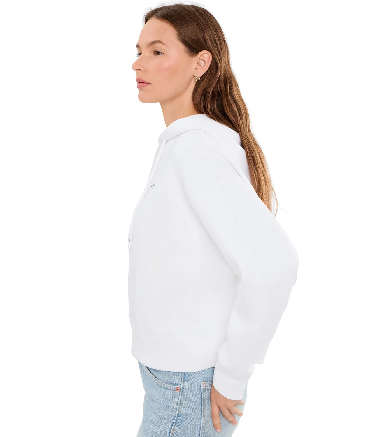 Толстовка с капюшоном свободного кроя и регулируемой посадкой Lacoste, White — фото 3