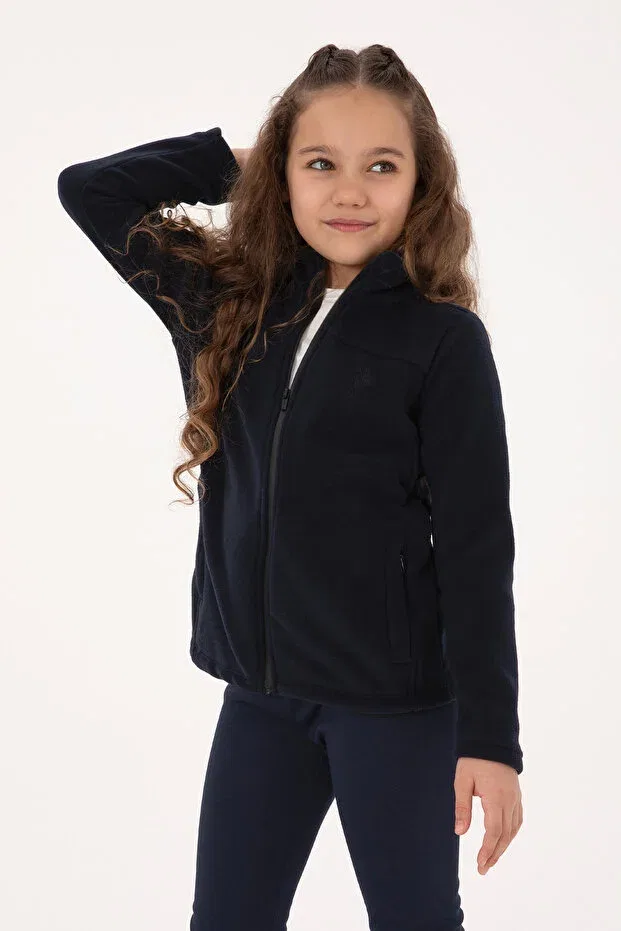 Детский флисовое свитшот для девочек с длинным рукавом U.S. Polo Assn., Light Navy Blue