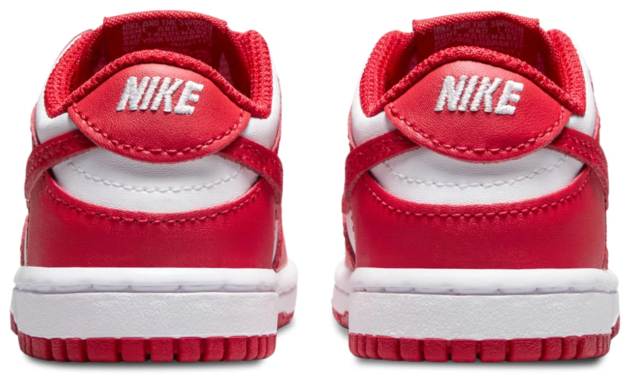 Кроссовки для мальчиков Dunk Low Nike, цвет University Red/White — фото 3