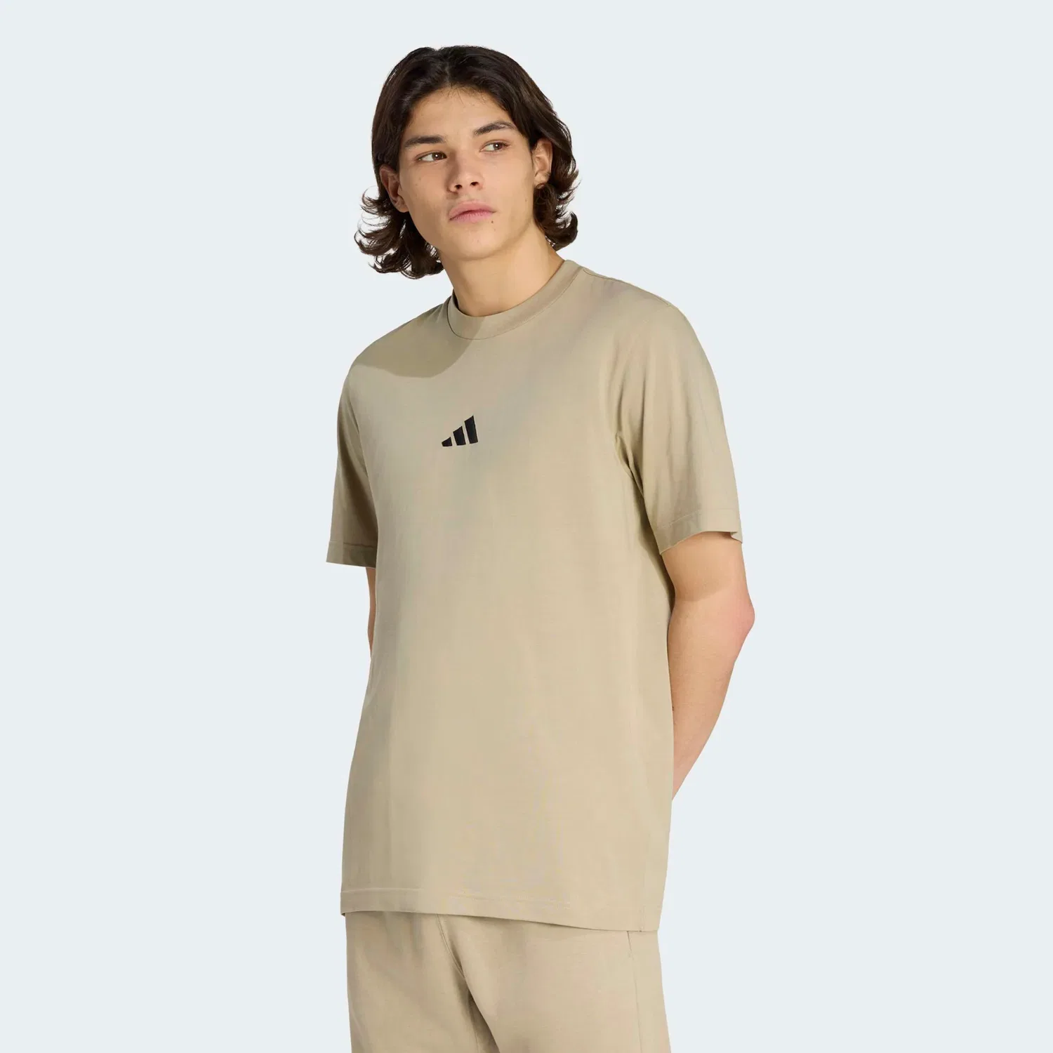 Детская хлопковая трикотажная футболка с логотипом Adidas Sportswear, Wonder Cargo/Black