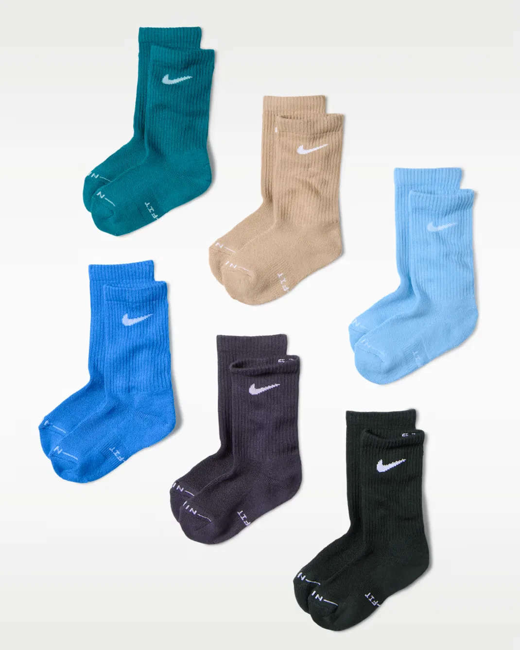 Детские повседневные носки Dri-FIT Elevated (6 пар) Nike, Multi-Color