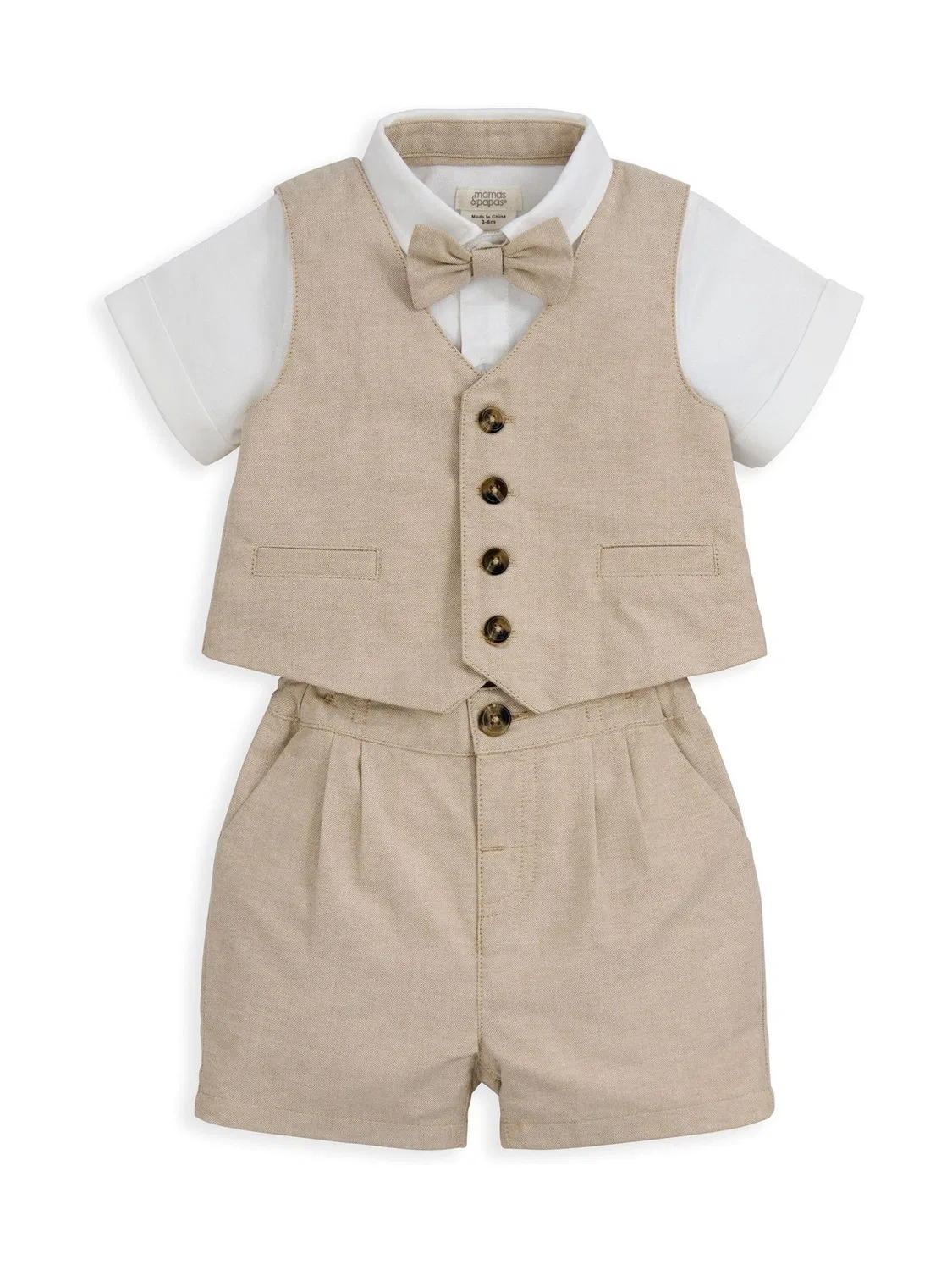 Костюм на мальчика, 4 предмета, Brown Short Suit Mamas & Papas, коричневый — фото 2