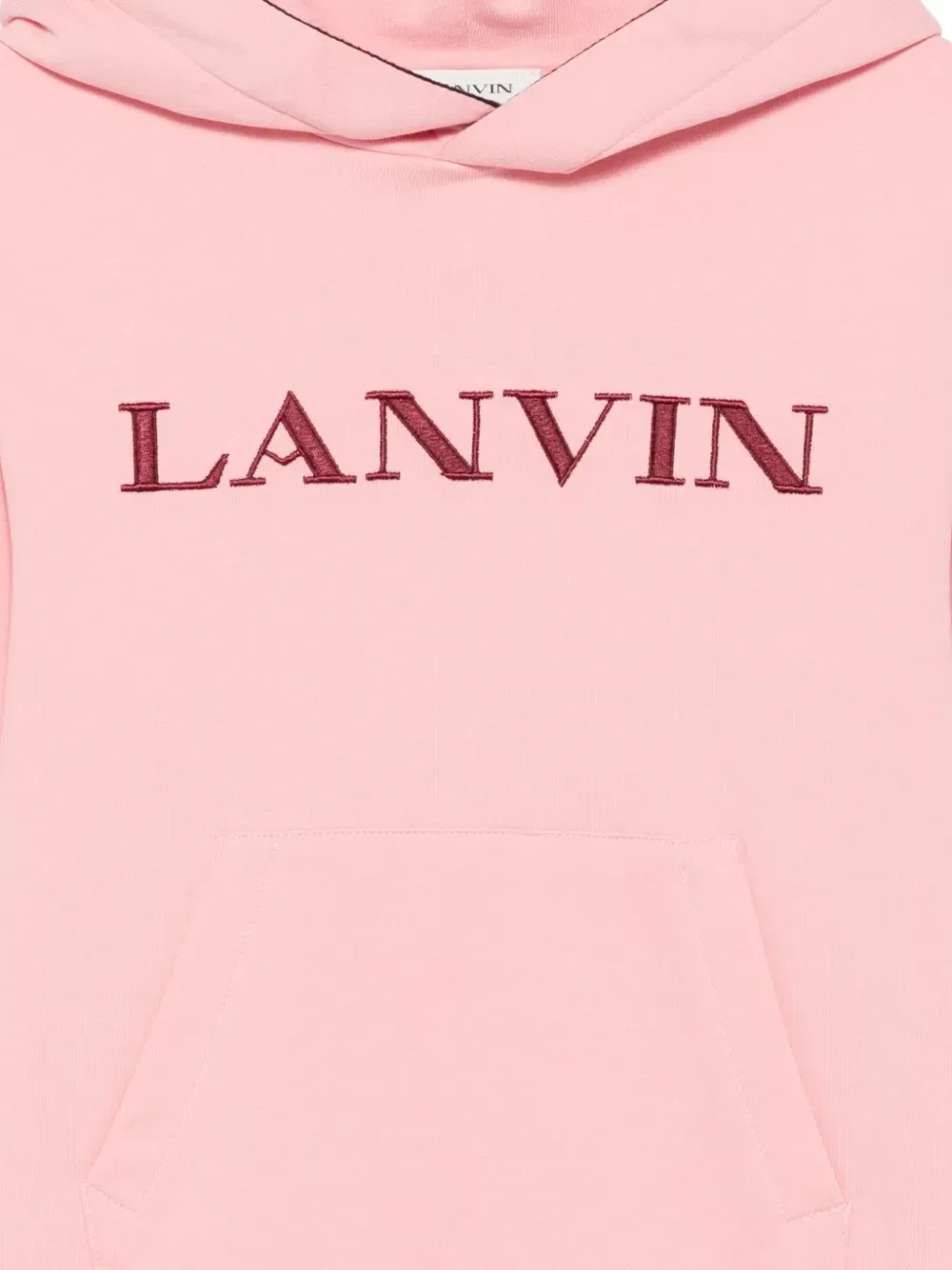 Платье с капюшоном, украшенное логотипом Lanvin Enfant, розовый — фото 3