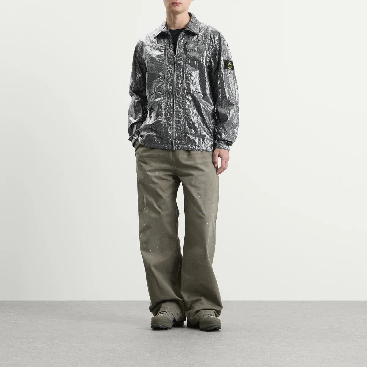 Куртка из глянцевого нейлона Nylon Lucido Stone Island, Dark Green — фото 4