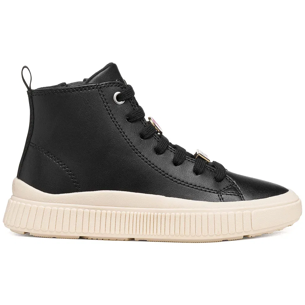 Детские кроссовки для девочек с эффектом кожи Geox Laquinny A, Black