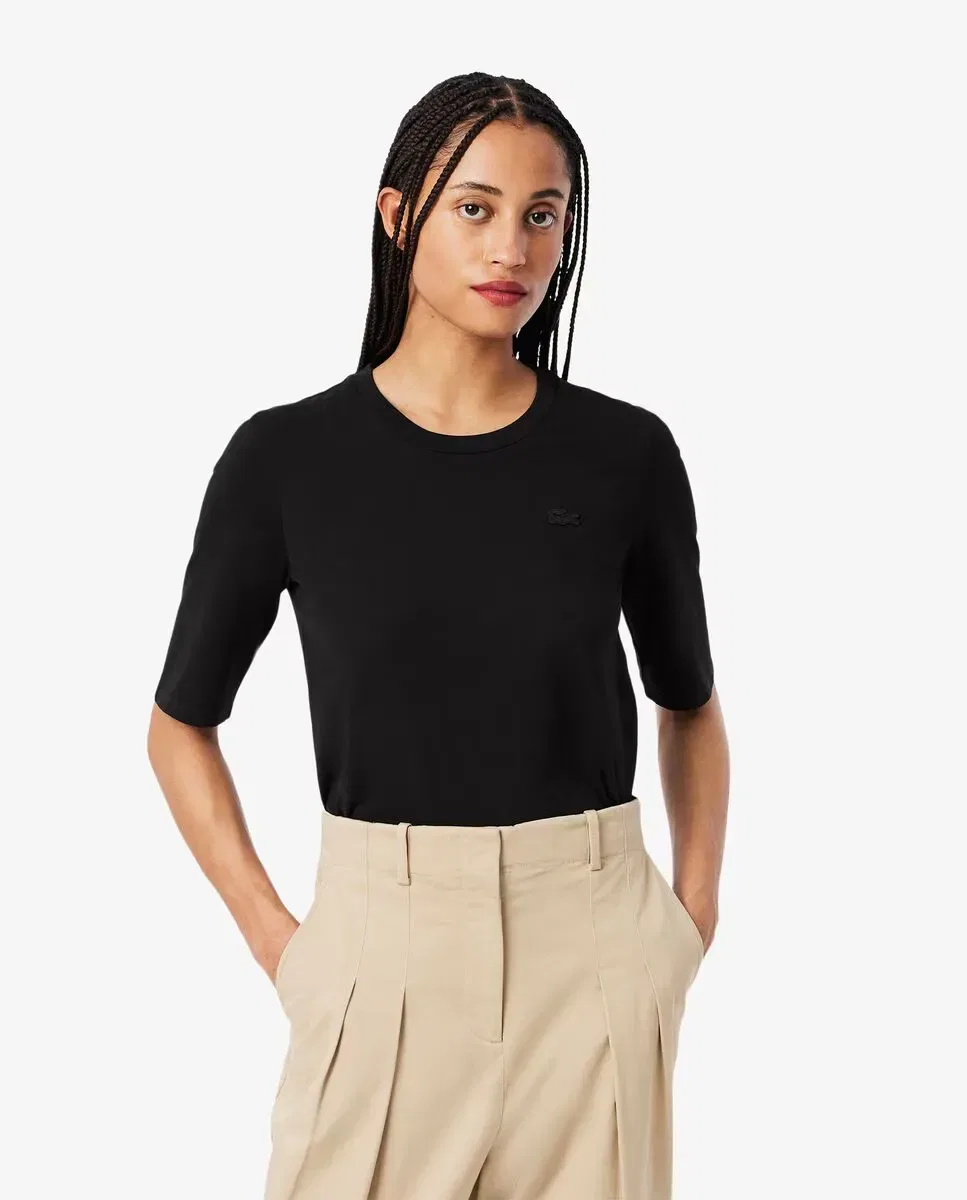 Футболка женская Lacoste Negro с французским рукавом