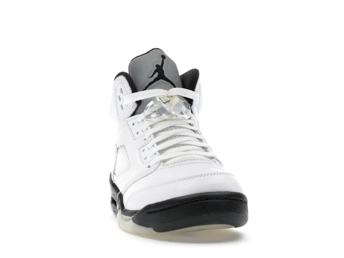 Детские кроссовки с высоким голенищем Jordan 5 Retro Reverse Metallic Jordan, White/Black/Sail/Metallic Silver — фото 2