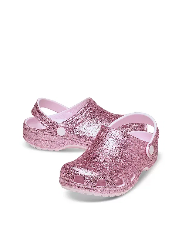 Детские сабо для девочек с глиттером Crocs, Pink Milk — фото 3