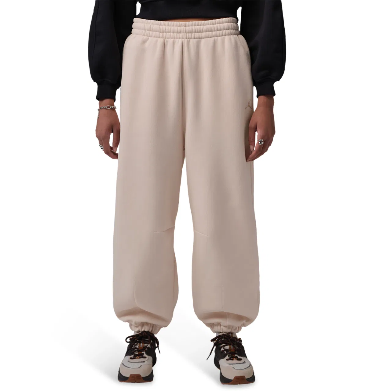 Женские спортивные штаны из футера с утяжкой Jordan Brooklyn Fleece Jogger Pant BB, Pearl White