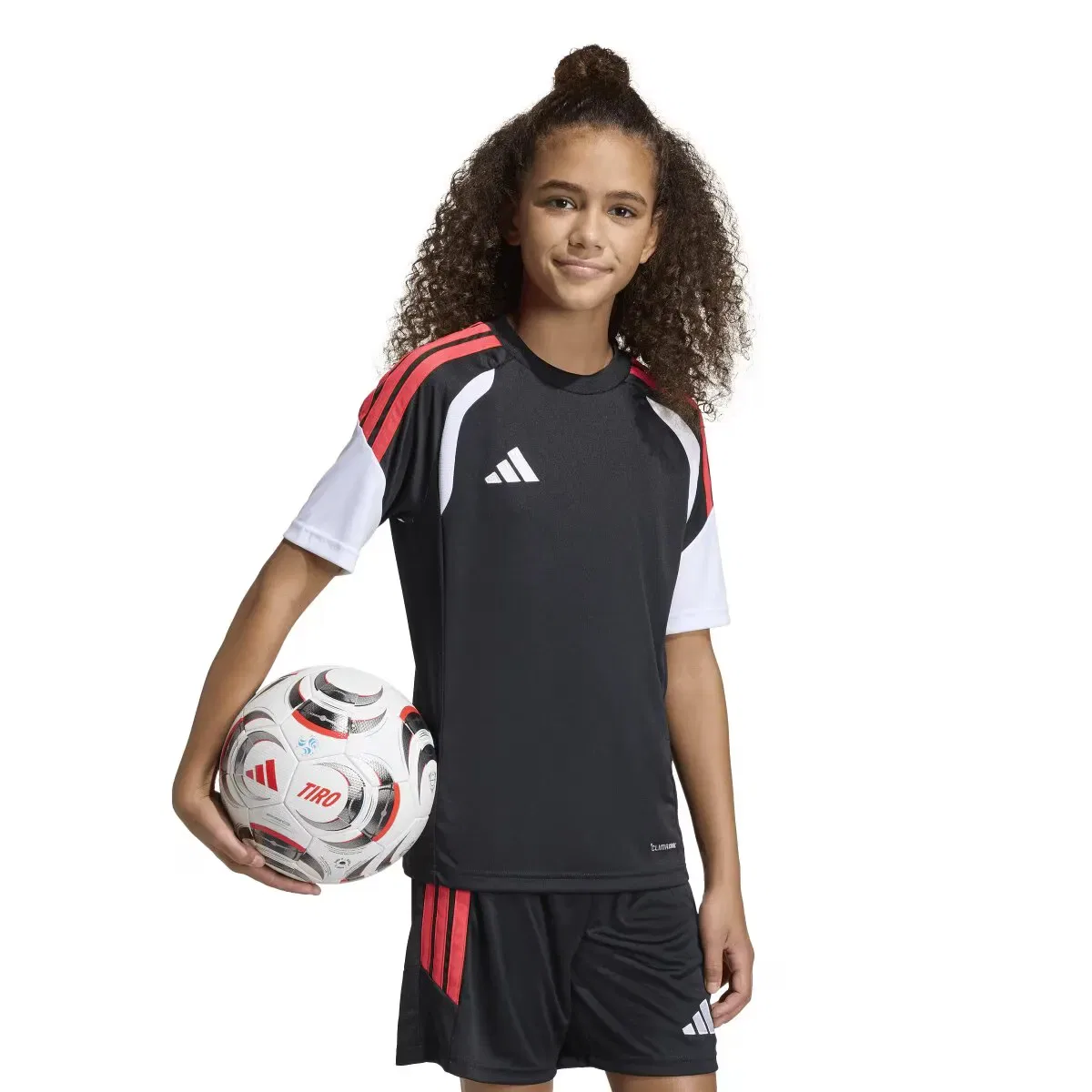 Детская футболка с длинным рукавом adidas, Negro / Rojo