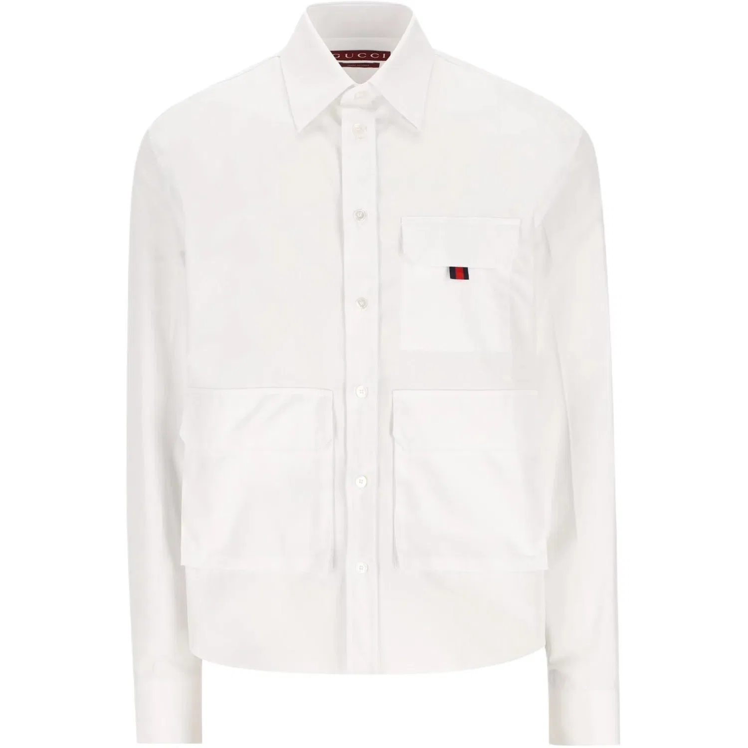 Мужская рубашка с отложным воротником прямого кроя White GUCCI, White