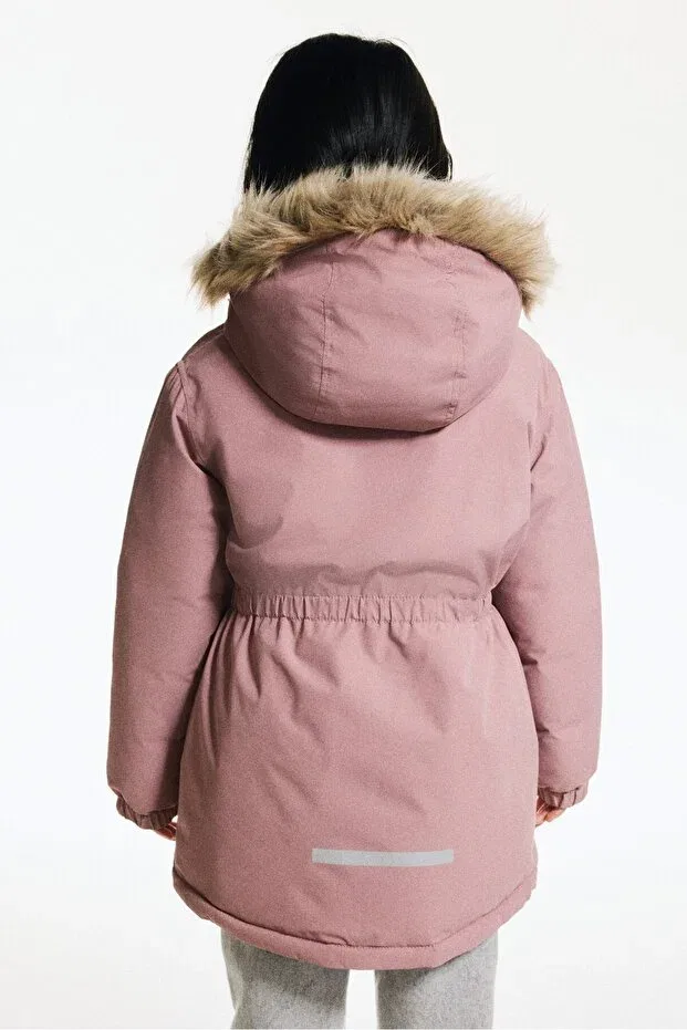 Детское пальто-парка для девочек водонепроницаемая с капюшоном H&M, Pink — фото 2