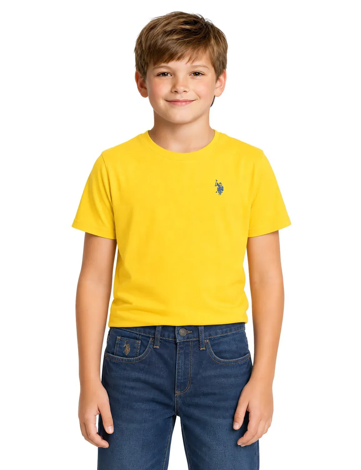 Простая футболка с круглым вырезом для мальчиков U.S. Polo Assn, Dandelion