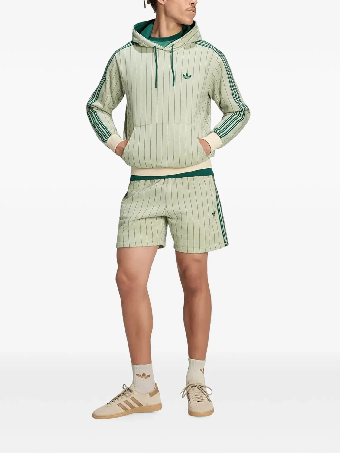 Худи в полоску Adidas, нейтральные цвета — фото 2