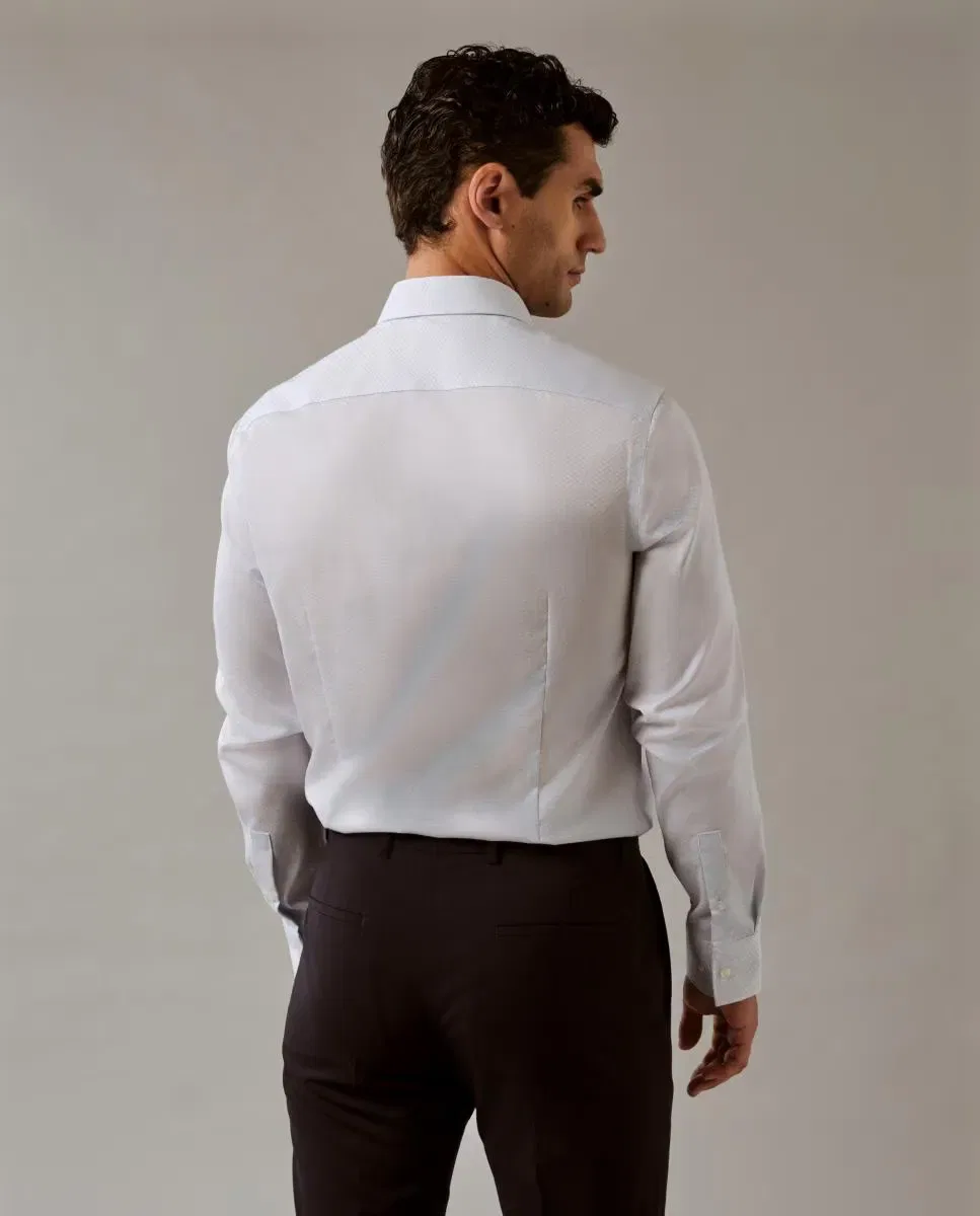 Мужская рубашка из хлопка с эластаном Slim Fit Calvin Klein, Azul Claro — фото 2