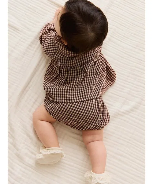Детская рубашка с длинным рукавомCinnamon Gingham JAMIE KAY, Wine Red — фото 4