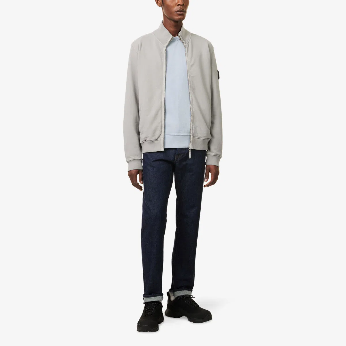 Куртка Compass-badge из ворсистого хлопкового трикотажа Stone Island, серый — фото 2