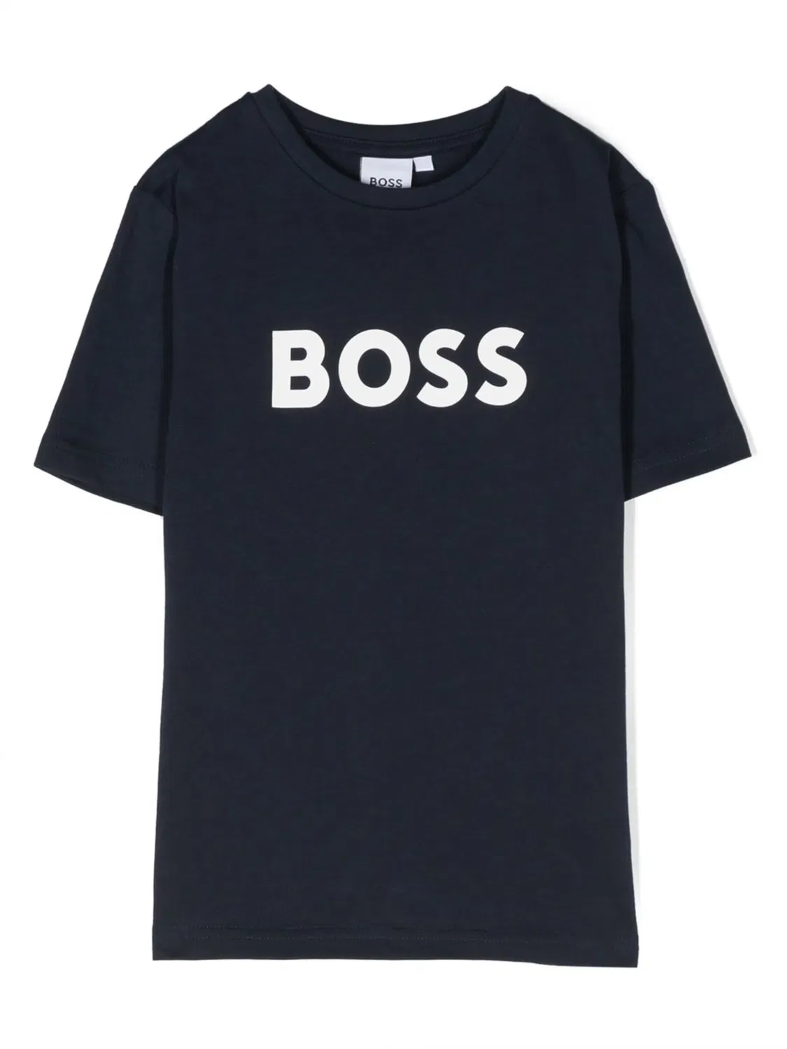 BOSS Футболка с тиснением логотипа, синий