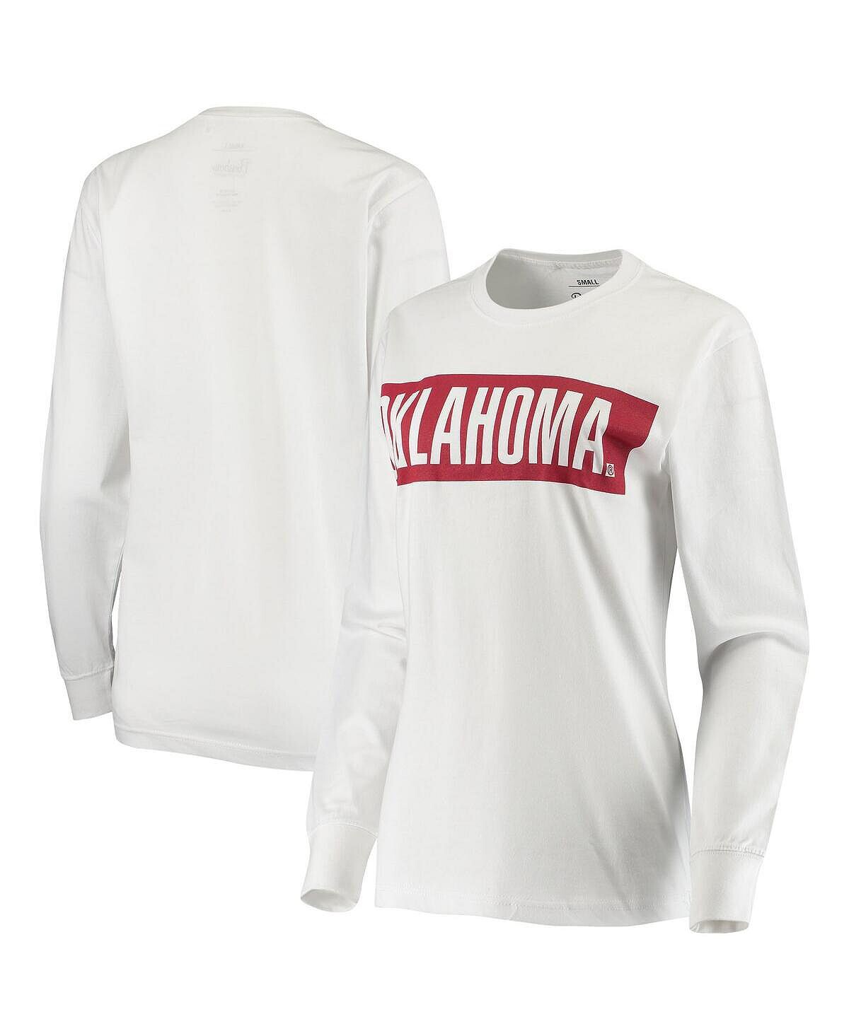 

Белая женская футболка с длинным рукавом Oklahomaooners Big Block Whiteout Pressbox, белый