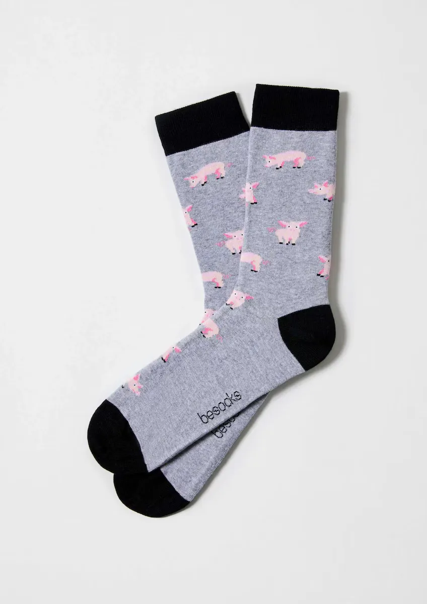

Высокие носки унисекс из органического хлопка серого цвета Besocks, серый