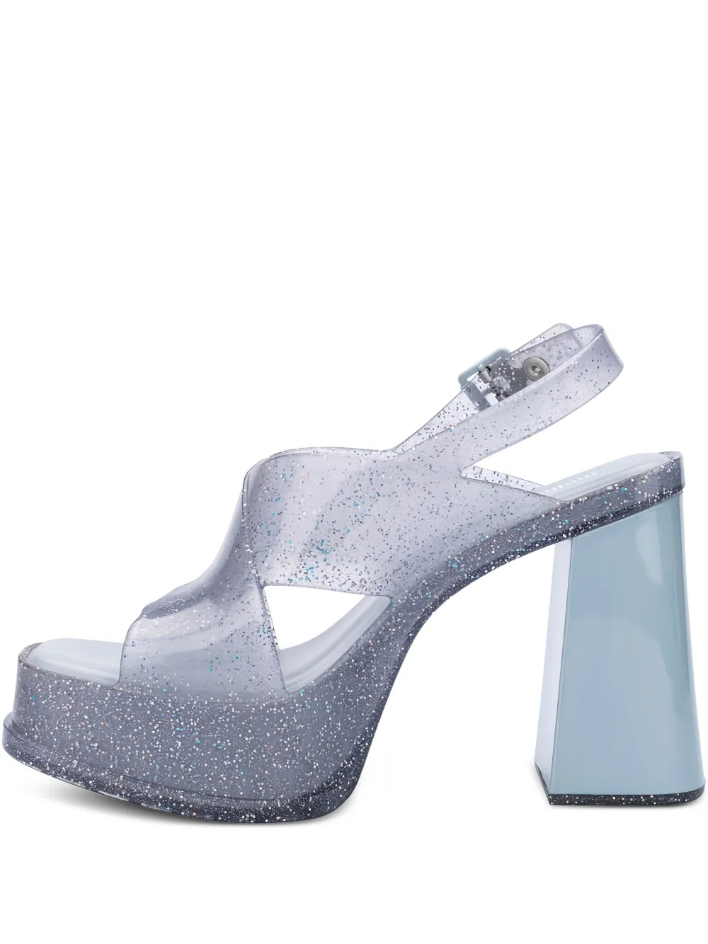 Туфли на платформе с блестками Melissa, синий