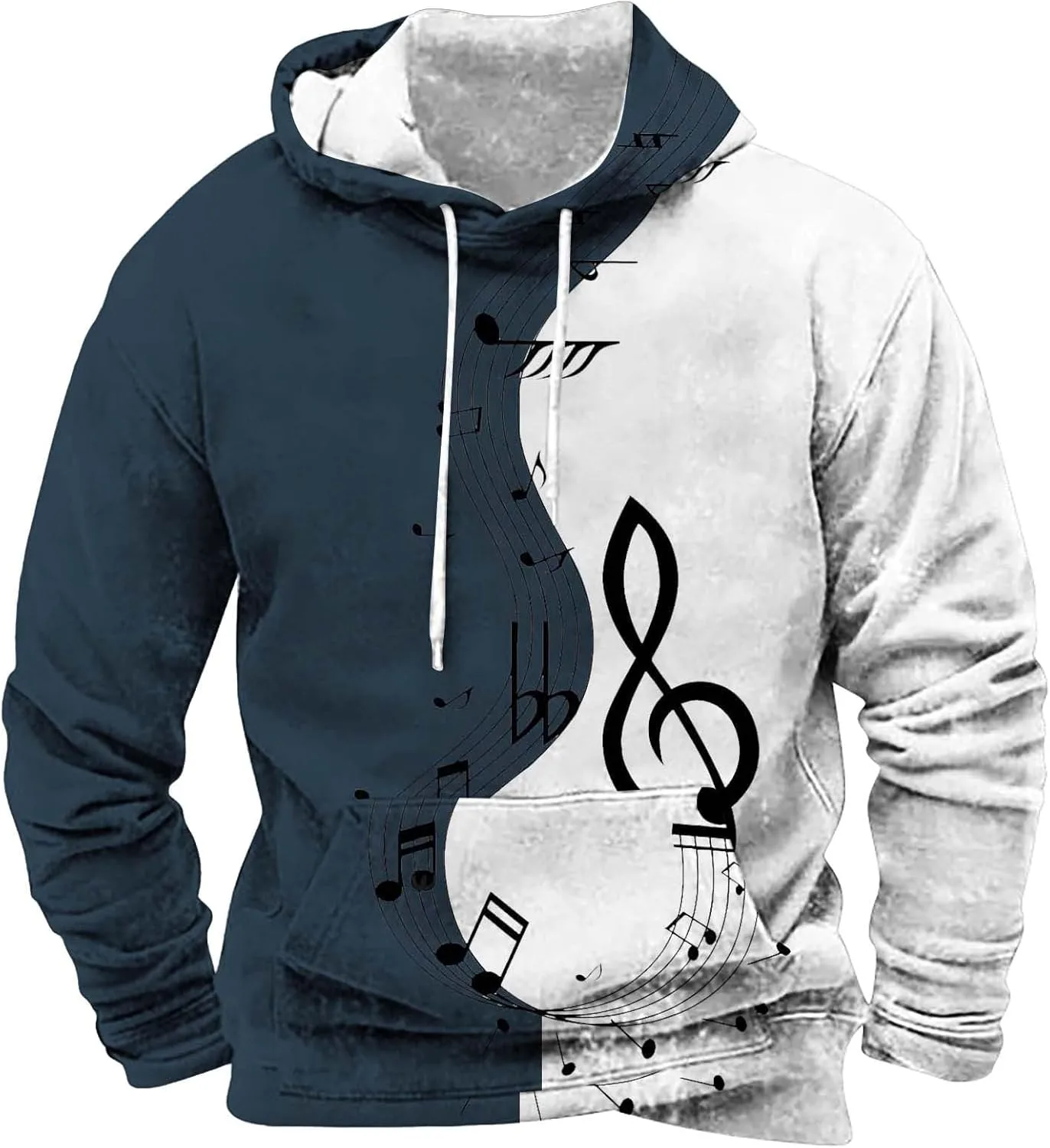 

Толстовка с капюшоном Funny Graphic, 3D-принт Music, на молнии, с карманом