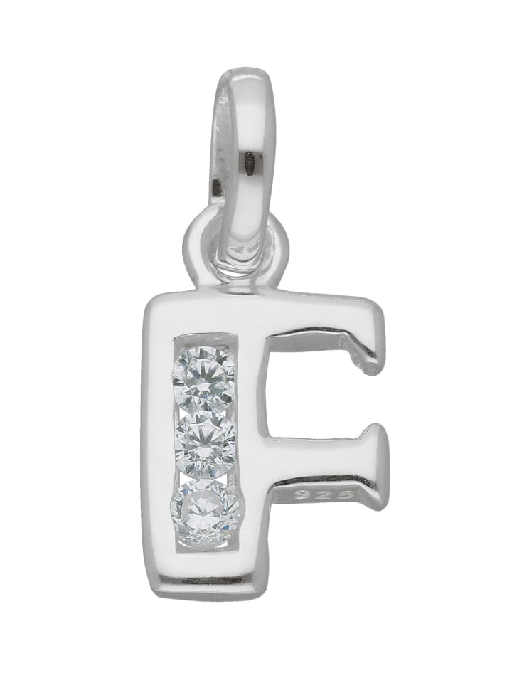 

Adeliás Подвеска в виде буквы F из серебра 925 пробы для женщин и мужчин, украшенная кубическим цирконием
