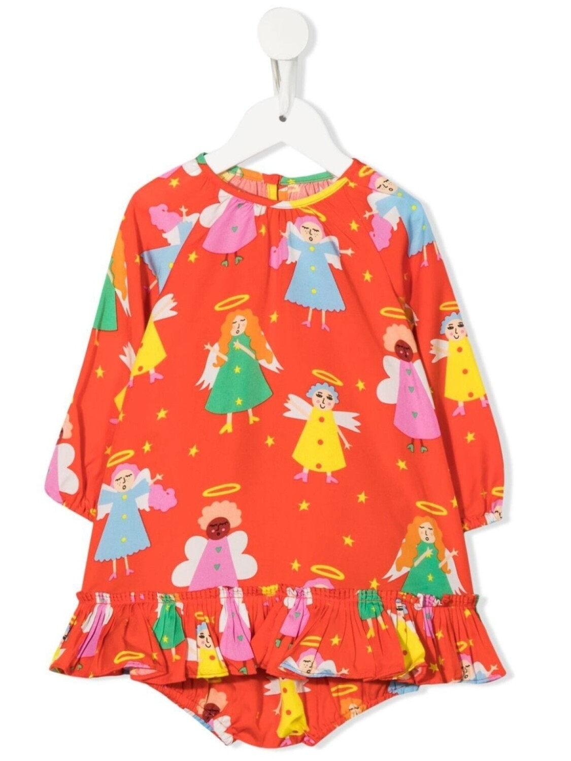 

Stella McCartney Kids платье с оборками и принтом, красный