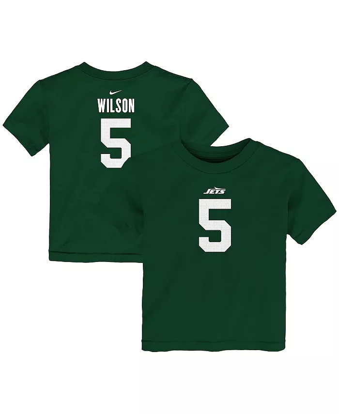

Футболка для малышей Garrett Wilson Green New York Jets с именем и номером игрока Nike