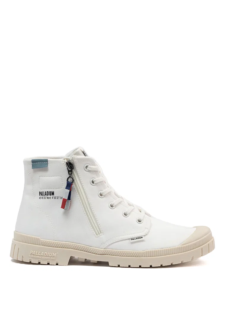Кроссовки высокие, с молнией, модель SP20 HI TECH OUTZIP, UNISEX Palladium, белый