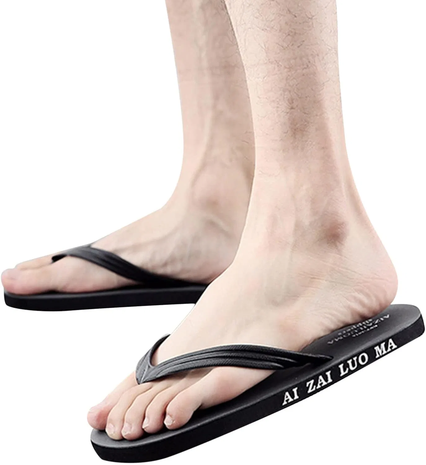 Сандалии Generisch Herren Zehentrenner, шлепанцы Flache Sommer с анти-Rutsch Sohle, Bequeme Badelatschen für Strand, Pool & Alltag, 01#Black