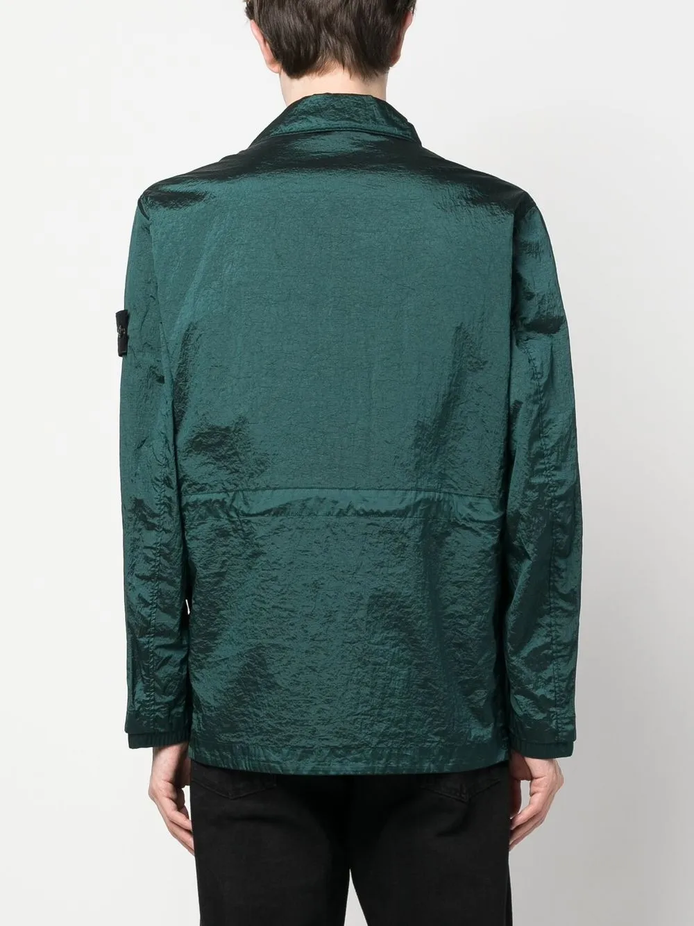 Куртка-рубашка с нашивкой Compass Stone Island, зеленый — фото 4