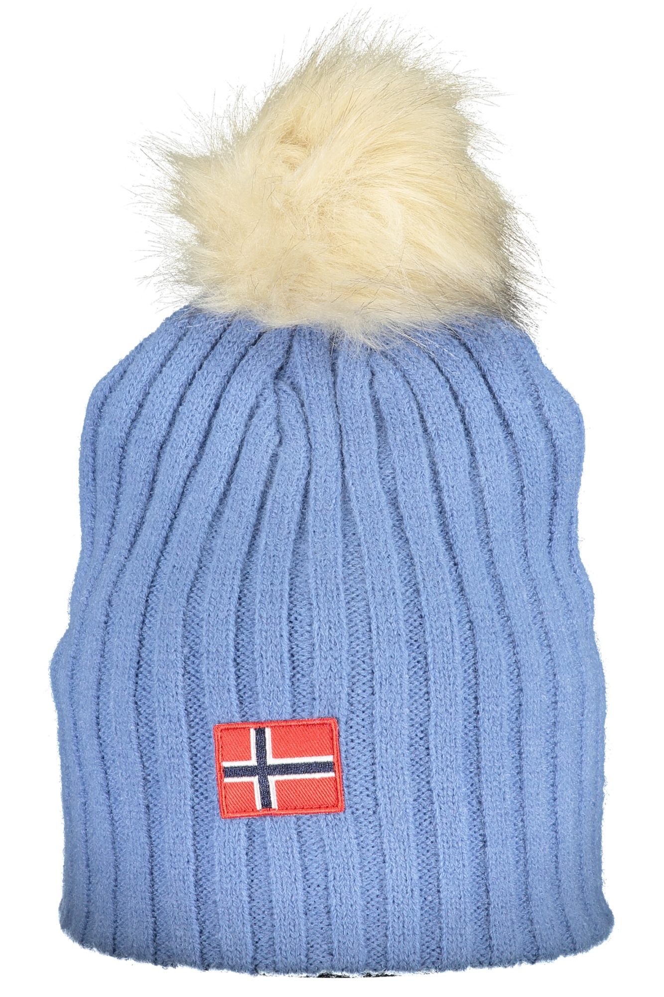 

Женская шапка Norway 1963 с меховым помпоном и логотипом, голубой