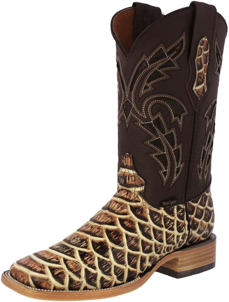 

Мужские сандаловые ковбойские сапоги Texas Legacy с кожей питона и квадратным носком, Sand