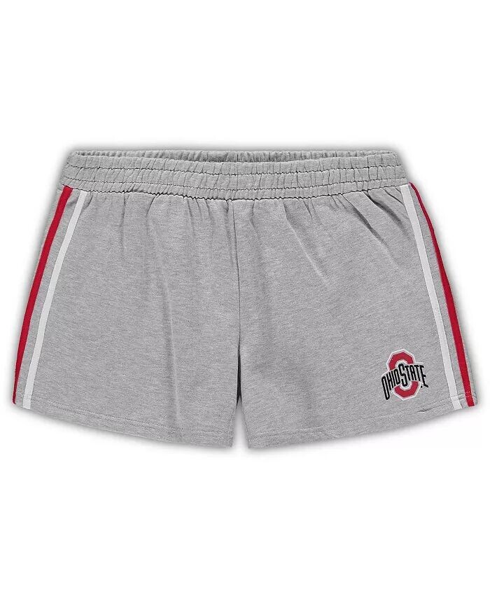 

Женские серые шорты Ohio State Buckeyes с 2 полосками, размера плюс Profile