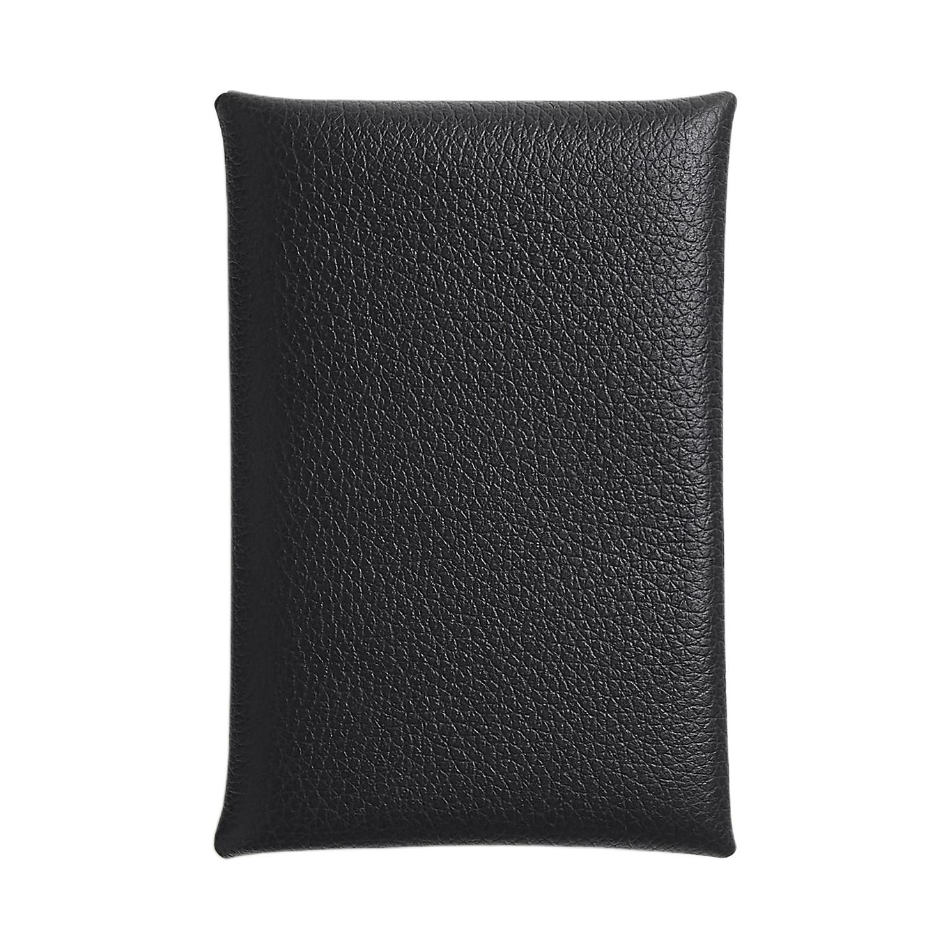 

HERMES Кардхолдер Calvi Evercolor Calfskin женский 3Y Caban Black Tweed