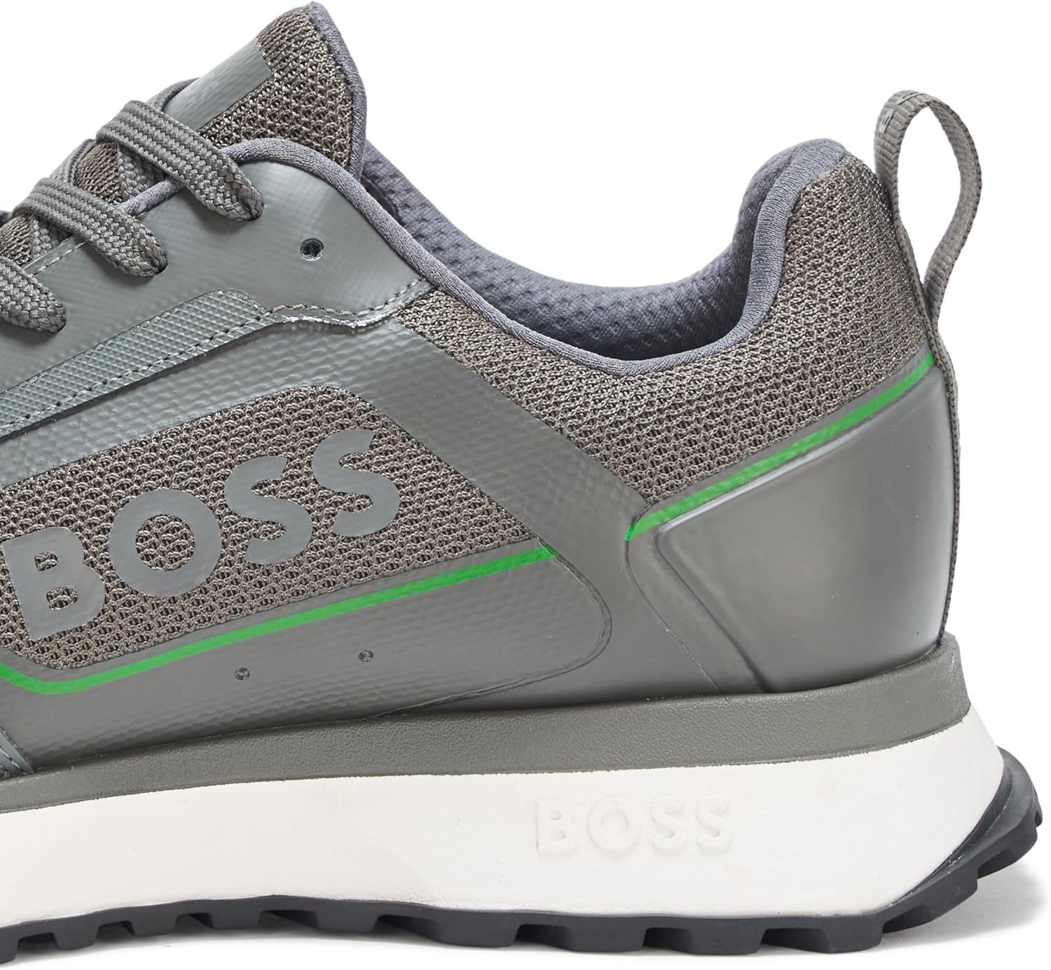 BOSS мужские кроссовки Big Logo Mesh Mix на шнурках, Pewter Green — фото 4