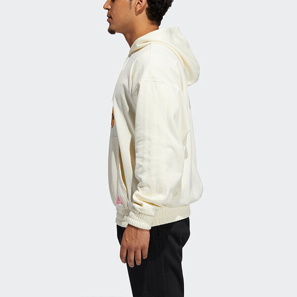 Толстовка adidas Ld Dotd Hd Printing Casual Basketball Sports Pullover White, белый — фото 4