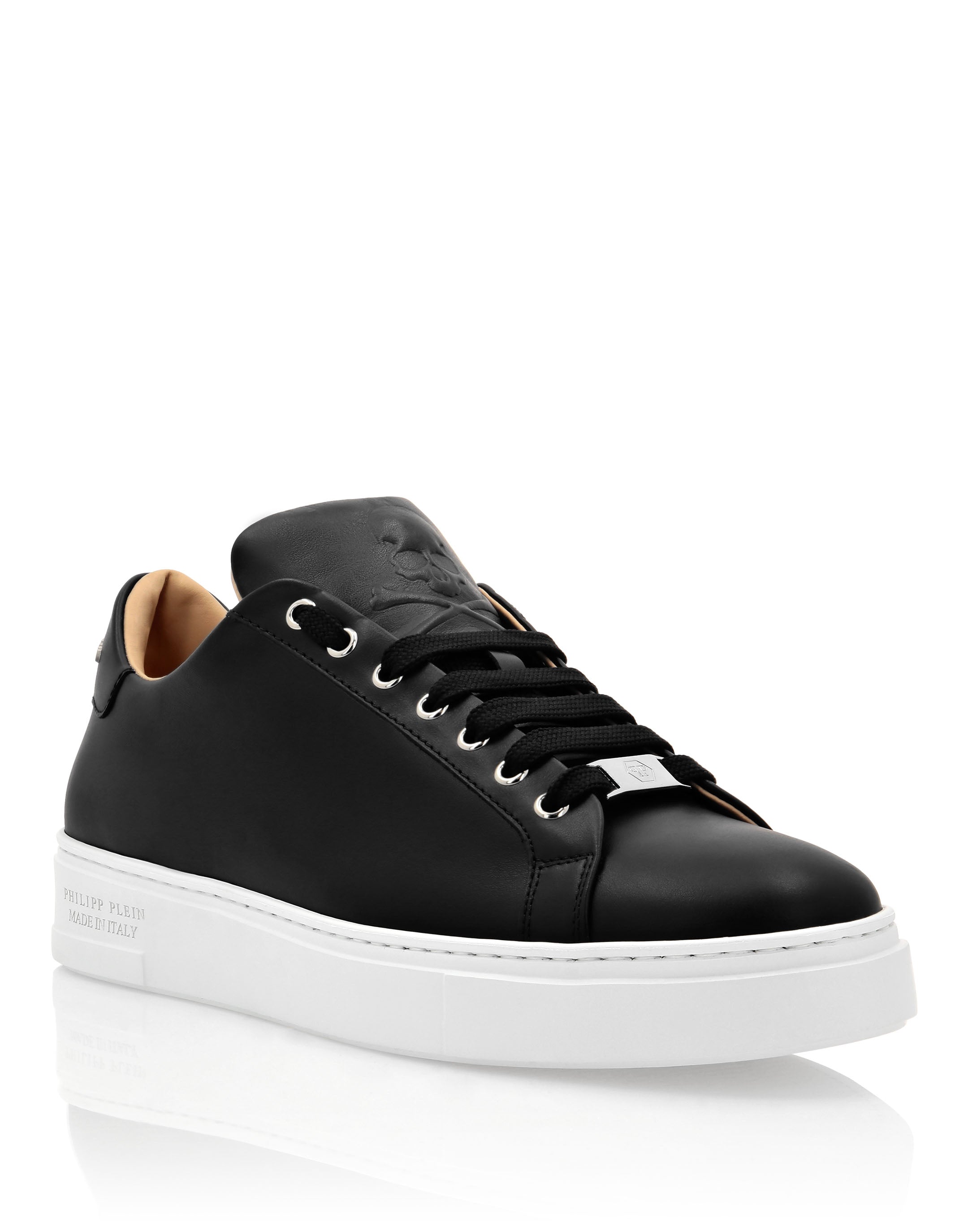 

Кожаные низкие кеды Skull and Plein PHILIPP PLEIN, черный