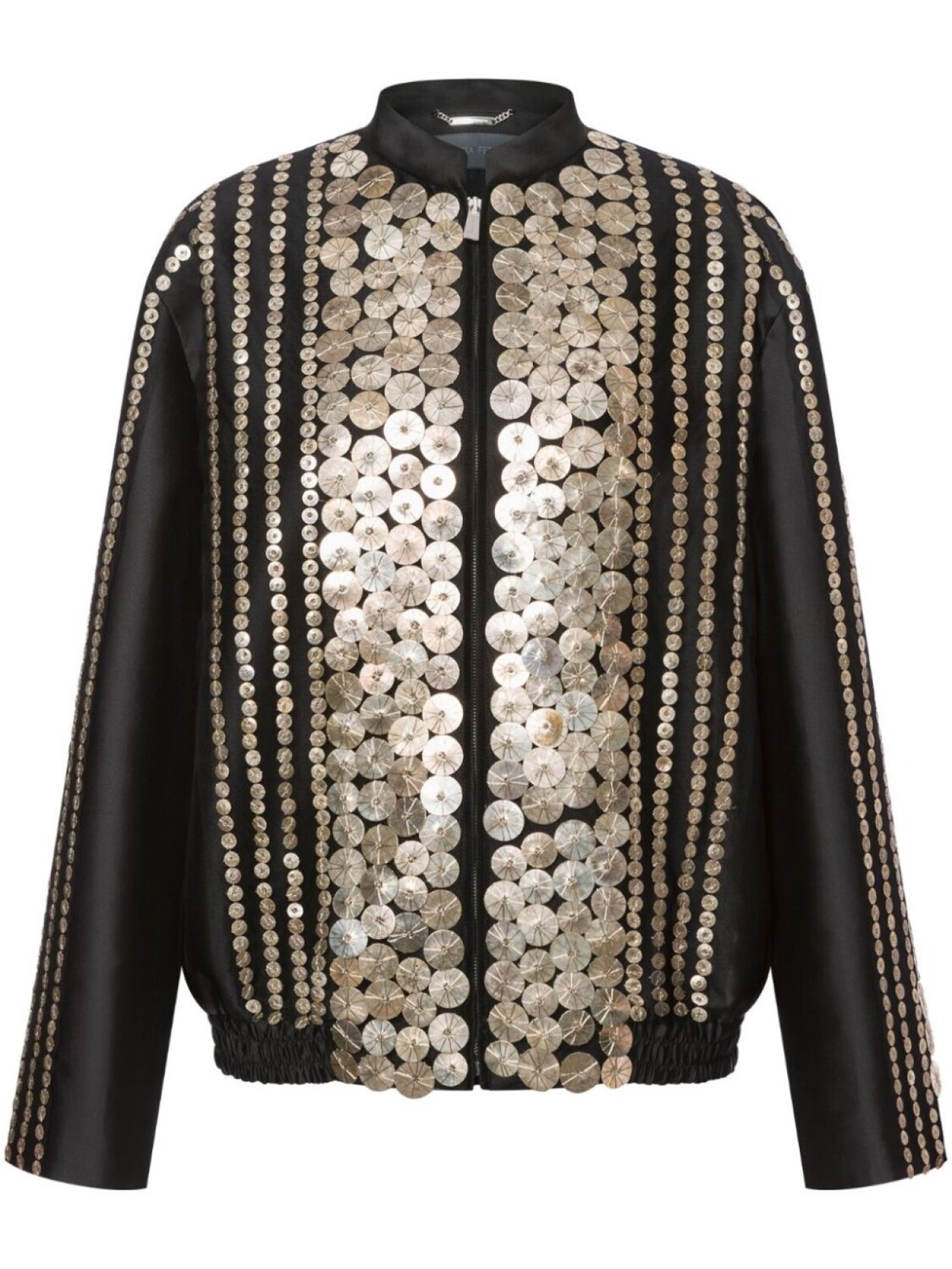 

Alberta Ferretti атласный бомбер с пайетками, черный