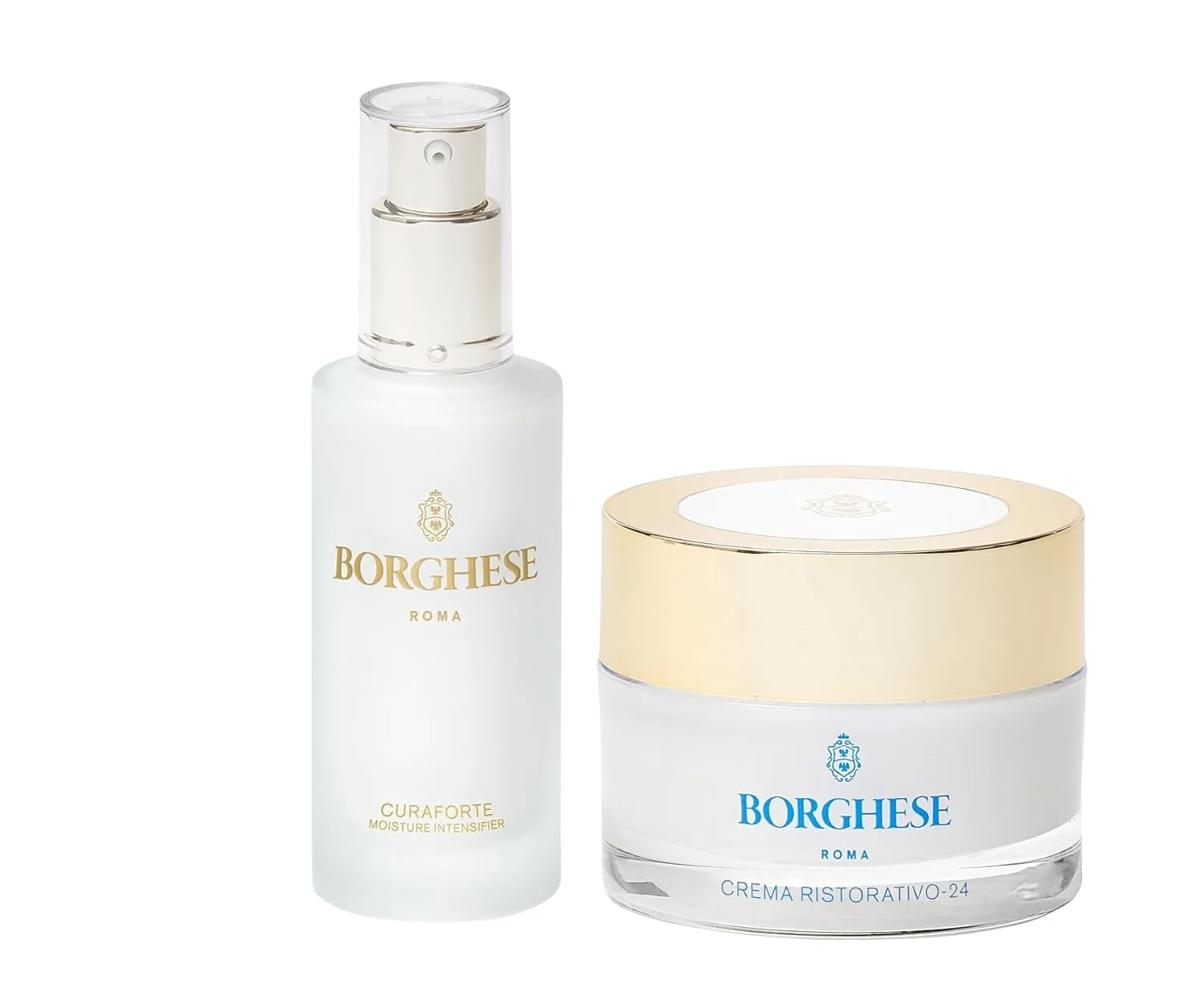Набор для глубокого увлажнения Borghese: увлажняющий крем Curaforte Moisture Intensifier и увлажняющий крем Crema Ristorativo-24., Olive