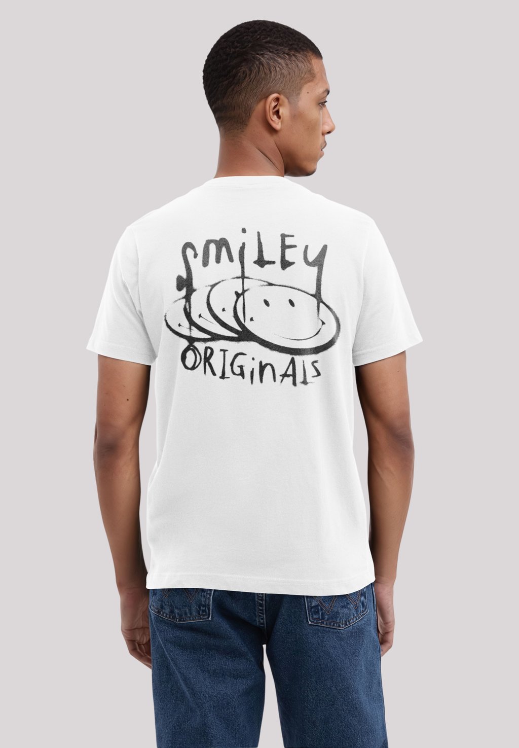 

Футболка с принтом SMILEY ORIGINALS PUNK DRIPPY STREETWEAR GRAPHIC F4NT4STIC, белый