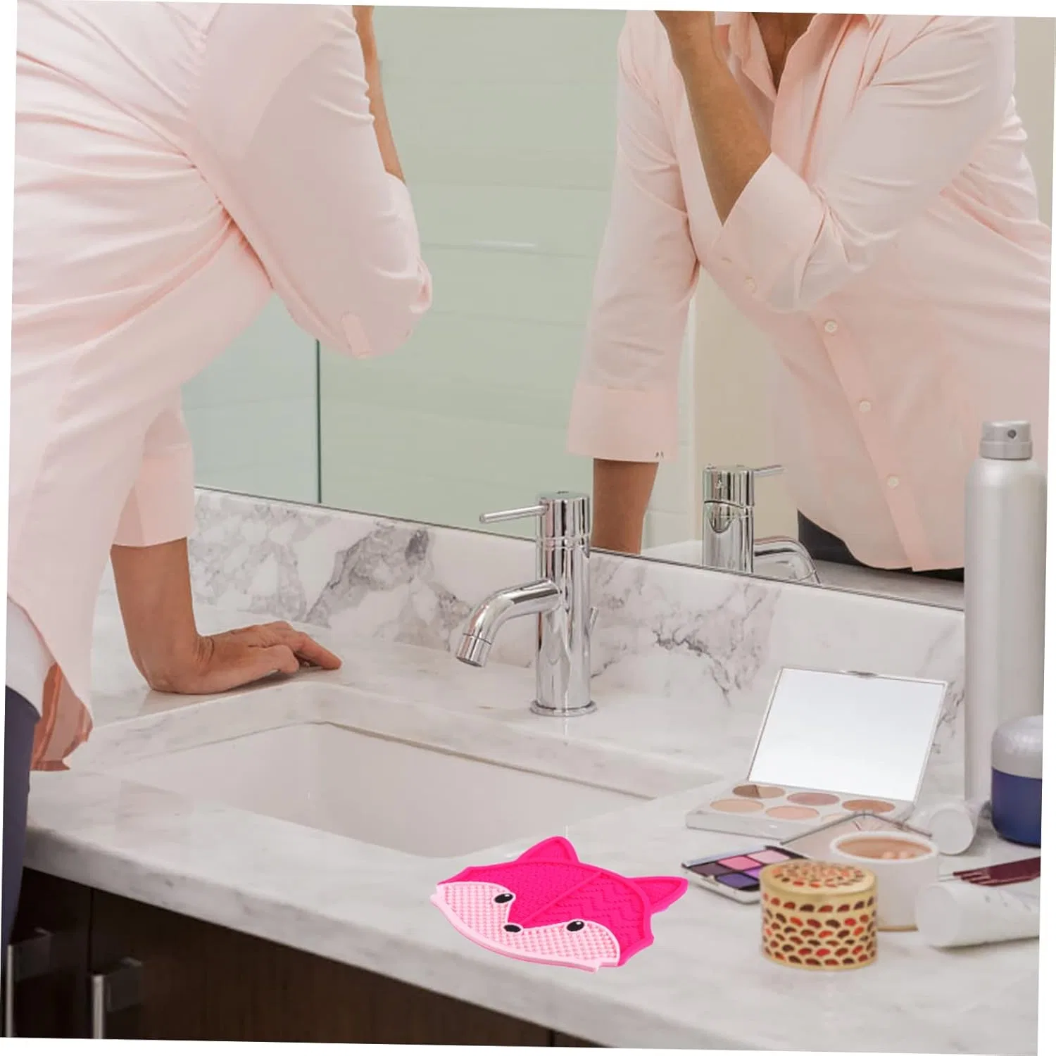 Силиконовый коврик для очистки кистей minkissy 17x15 см — фото 2