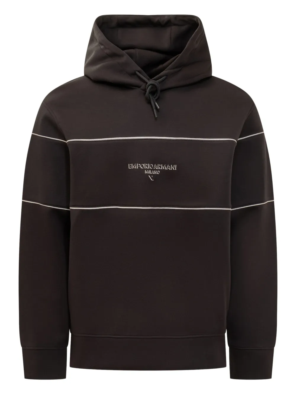 Худи с контрастными полосками Emporio Armani, черный