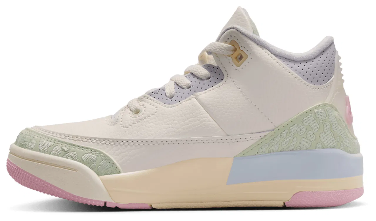 Кроссовки для мальчиков Retro 3 Jordan, цвет Pink/Green/White — фото 2