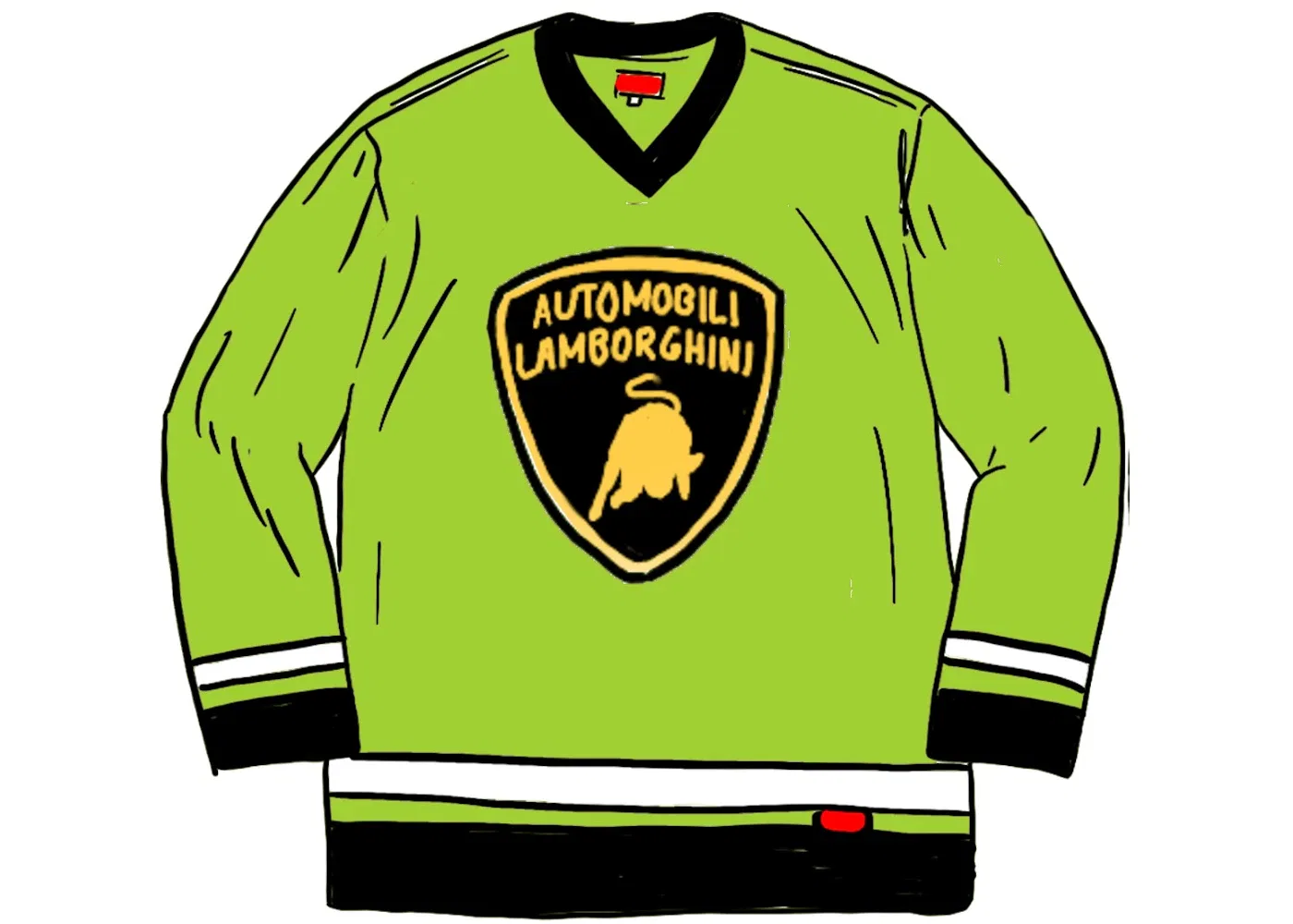 Мужская хоккейная джерси с принтом Supreme Automobili Lamborghini Hockey Jersey, Lime