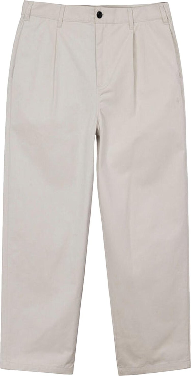 

Брюки Stussy Twill Volume Pleated Trouser 'Bone', кремовый, Бежевый, Брюки Stussy Twill Volume Pleated Trouser 'Bone', кремовый