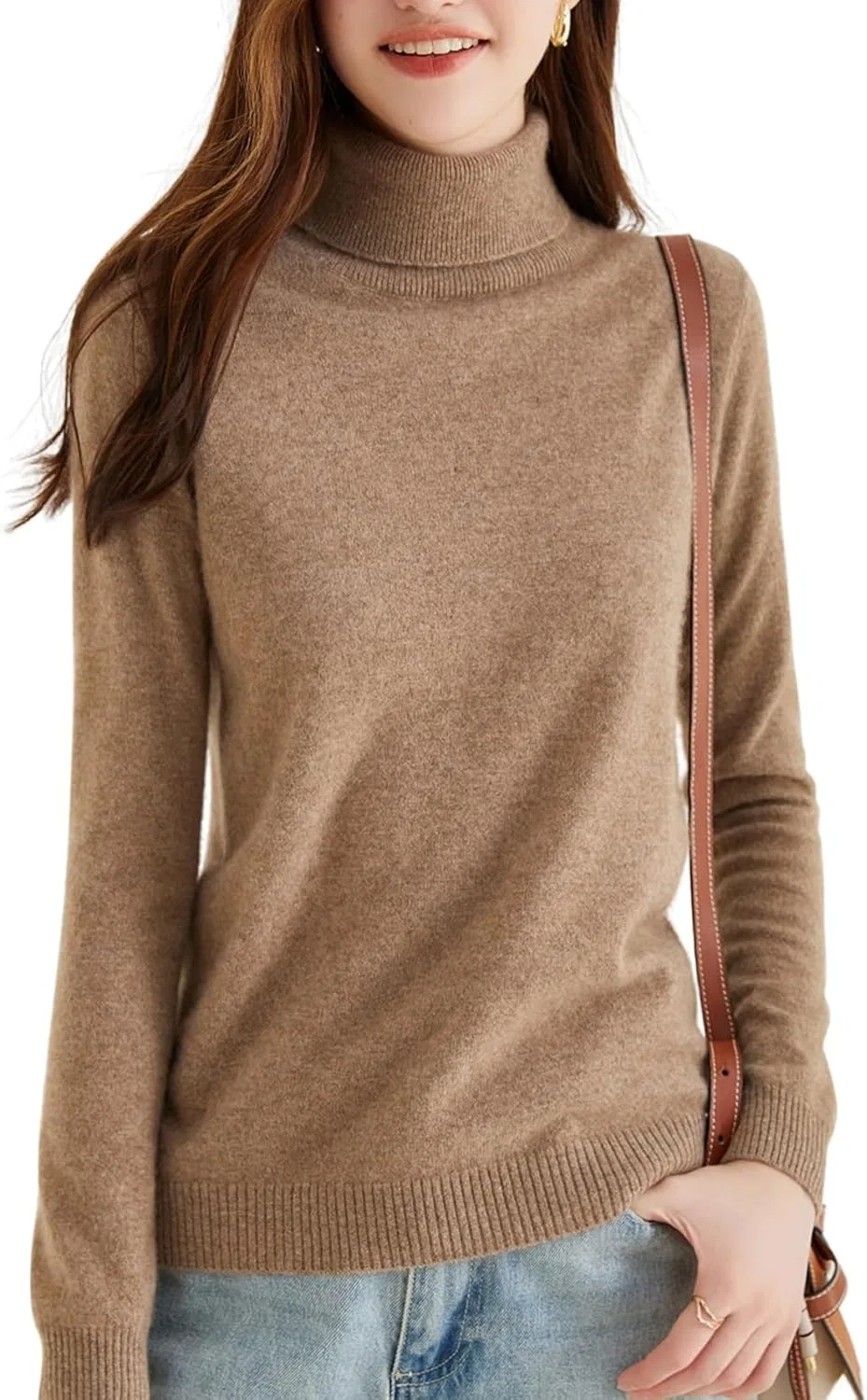 Женский свитер с высоким воротником, Casual Warm Fashion Top, чёрный — фото 3
