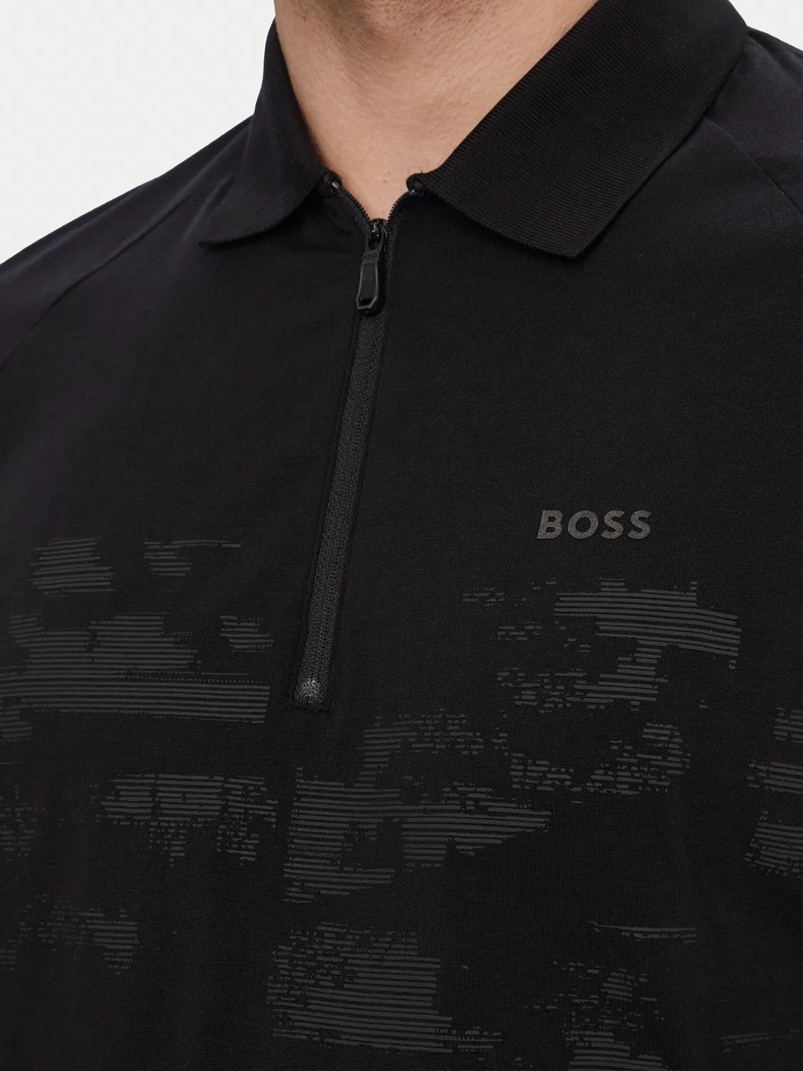 Мужское поло стандартного кроя Pl Globe Pattern Boss, черный — фото 4
